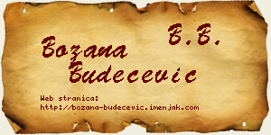 Božana Budečević vizit kartica